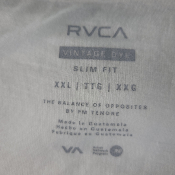 RVCA Men's White Vintage Dye Slim Fit T-Shirt - Size: 2X- NWT - Picture 7 of 8